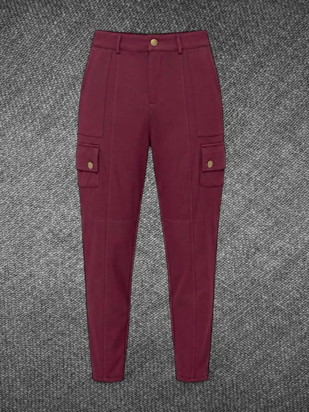 Halara High Rise Burgundy Cargo Pants Petite L NWT